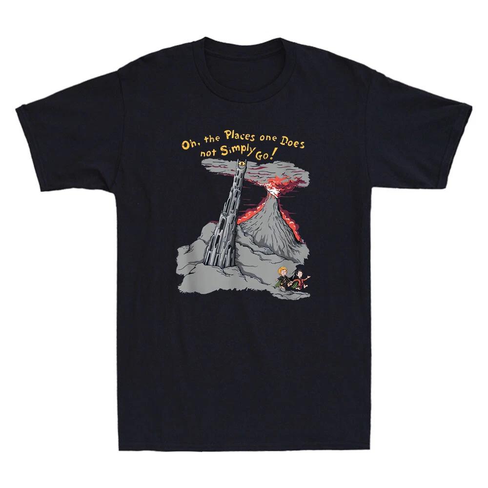 Oh The Places One Does Not Simply Go Funny Graphic Vintage Men s Cotton T-Shirt 4XL