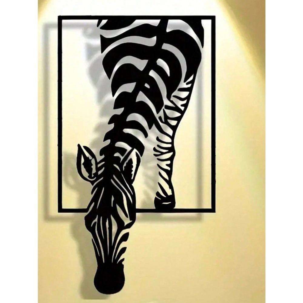 Metal Zebra Wall Art Decor Handcrafted Iron Modern Farmhouse Living Room Office