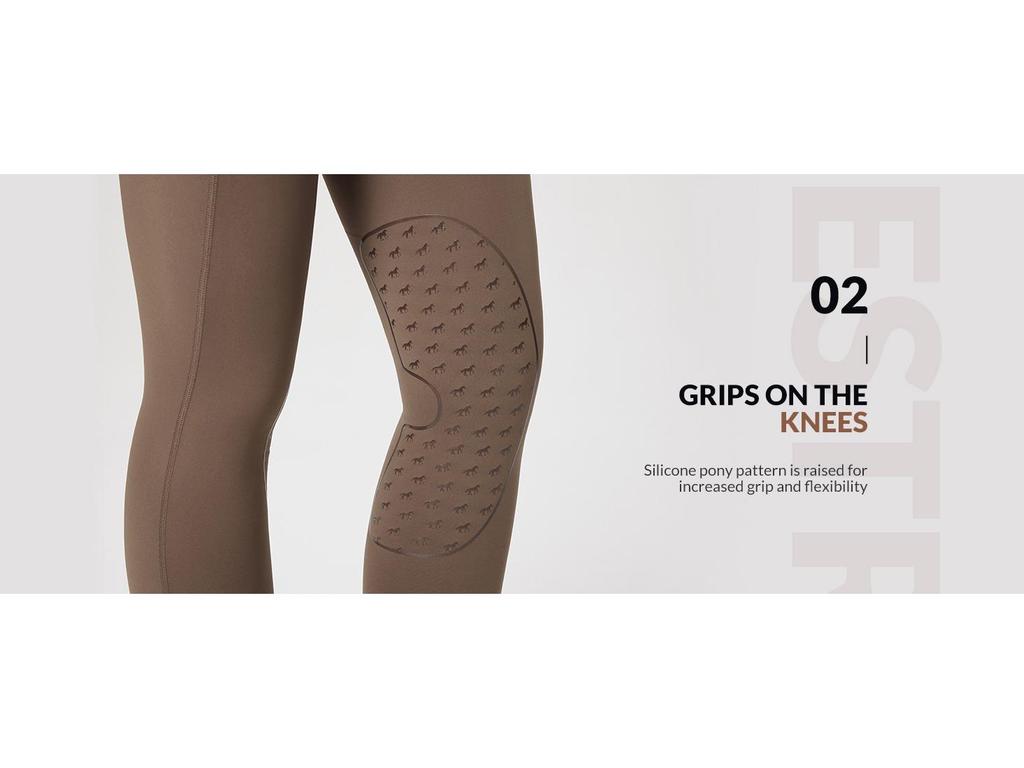High Waist Equestrian Riding Breeches with Semi-Silicone Knee Pads and Zipper Pockets