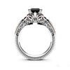 925 Sterling Silver Rose Gold Plated Square Black Inlaid Zircon Ring for Women's Fashion Jewelry Engagement Ring Gift 2025