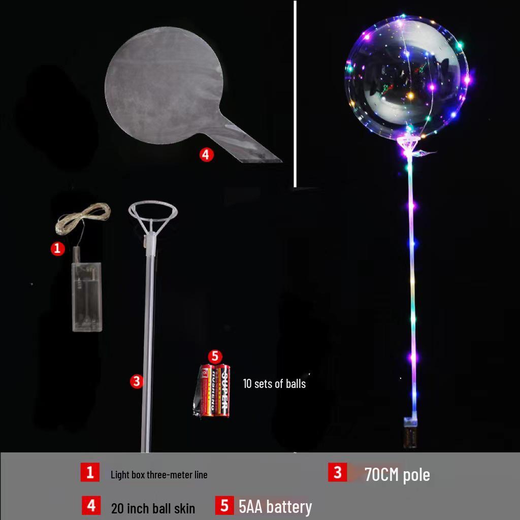 Glowing Bobo Balloon - Transparent LED Light-Up Balloon for Kids' Toys and Wedding Decorations