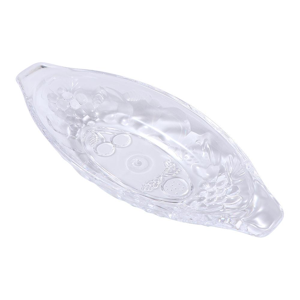 2pcs Large Size Dessert Plate Acrylic Salad Serving Bowl Boat Shaped Ice Cream Bowl  Restaurants