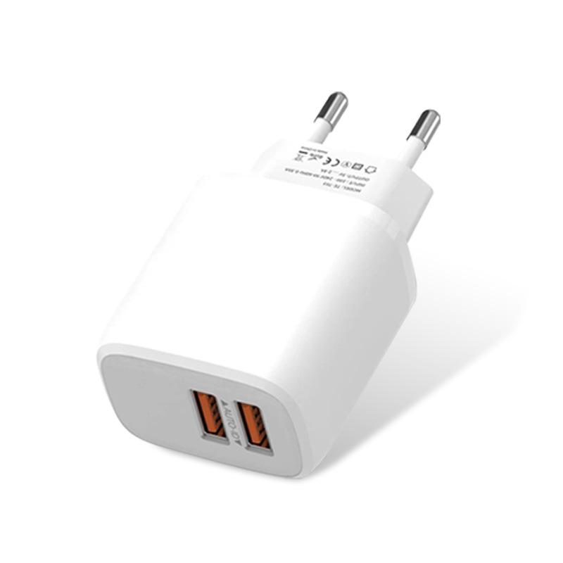 Dual Port 5V2.4A USB Charger for Mobile Phones - European Standard