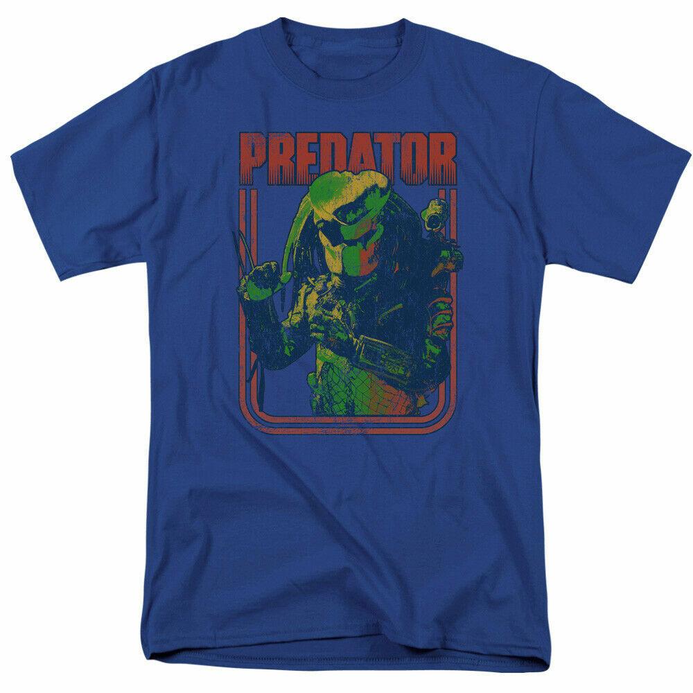 Predator Retro Predator T Shirt Licensed Sci-Fi Alien Movie Retro Tee Royal Blue Unisex T-Shirt L