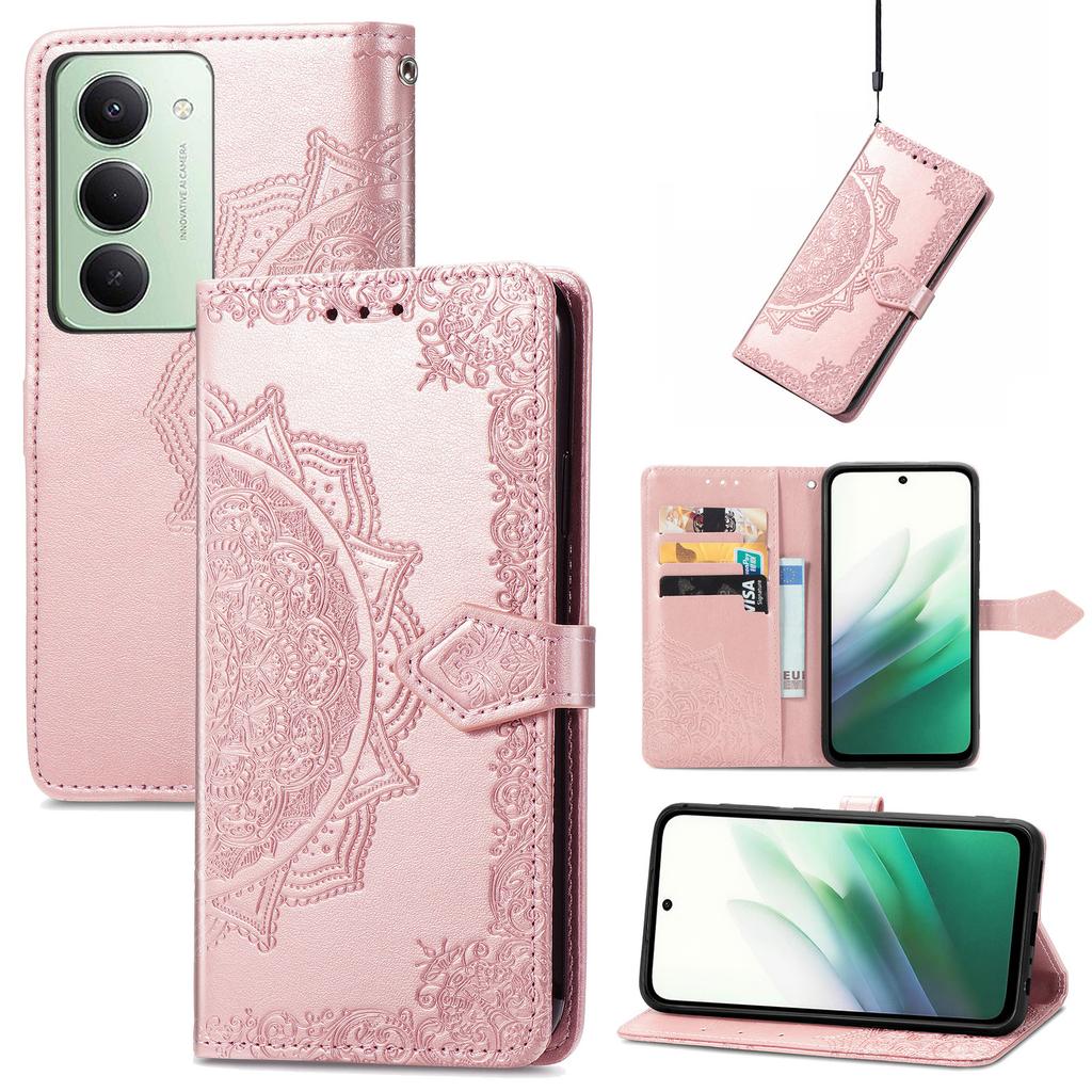 For Xiaomi Redmi 15 5G (Global) (169mm) Case Wallet Mandala Flower Leather Phone Cover Stand View