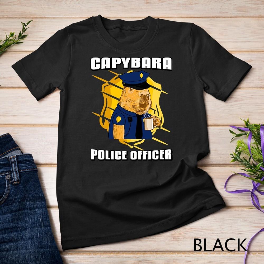 Mens Capybara Police Officer T-Shirt Unisex T-shirt XL