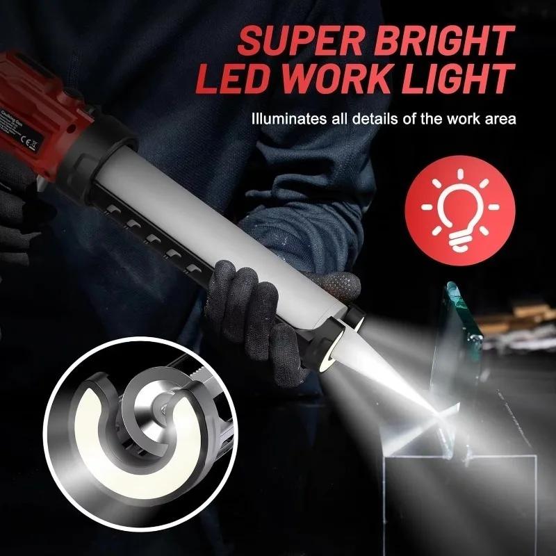 AKX-51 Cordless Seam Filling Caulking Gun 300ml Capacity LED Light 18V Lithium Battery Automatic Glue Dispensing (No Battery)