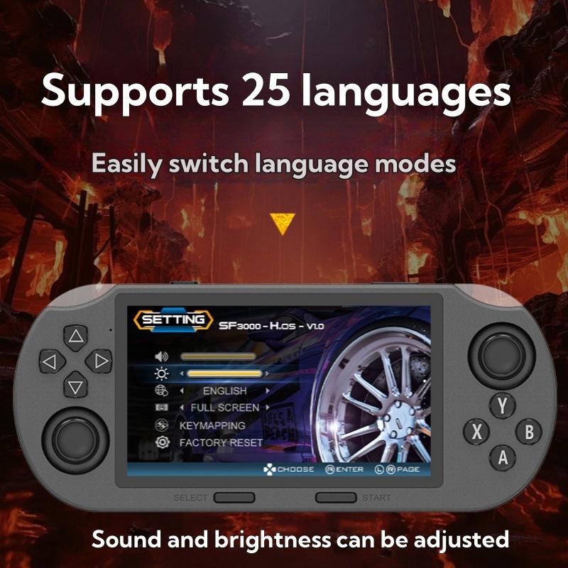SF3000 Retro Handheld Video Game Console Player With 2 Game Pads Linux System 4.5 Inch Screen 3000mAh Portable Video Player Games