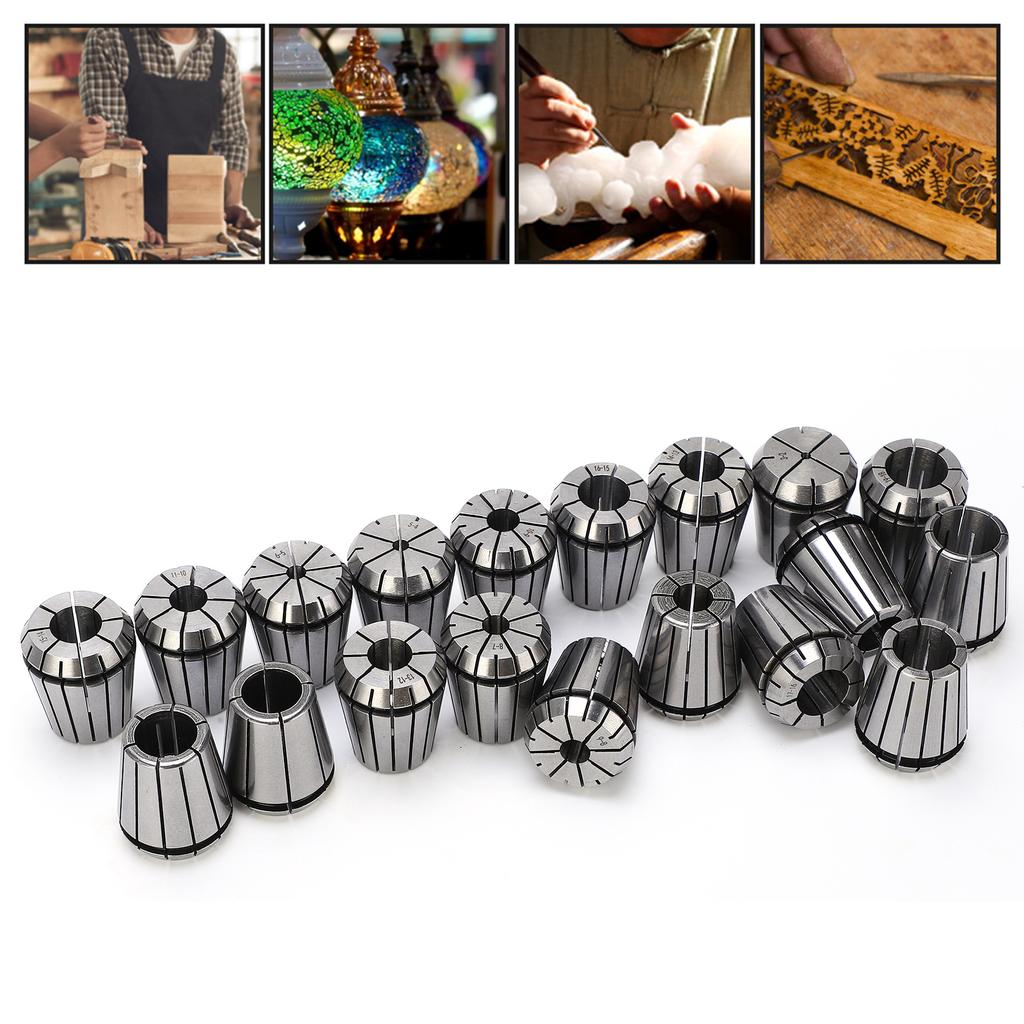 19Pcs Set ER32 2‑20mm Collet Chuck Milling Chucks CNC Tools For Engraving Machine Tapping Tools