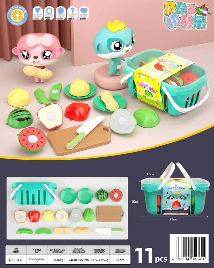 Chopping Fun Kitchen Toy Set: Children's Vegetables & Fruits Role-Playing Educational Toy