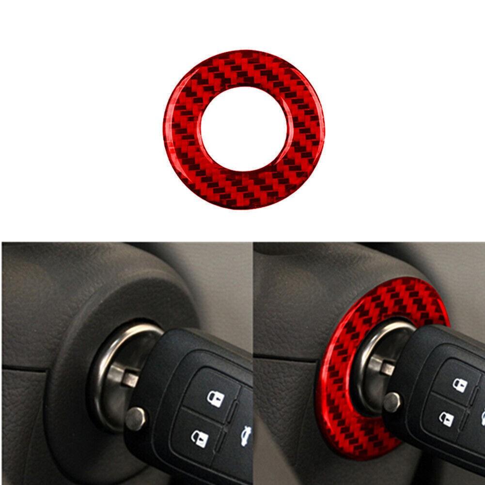 Red Carbon Fiber Ignition Circle  Cover Trim For Chevrolet Cruze 2009-2015