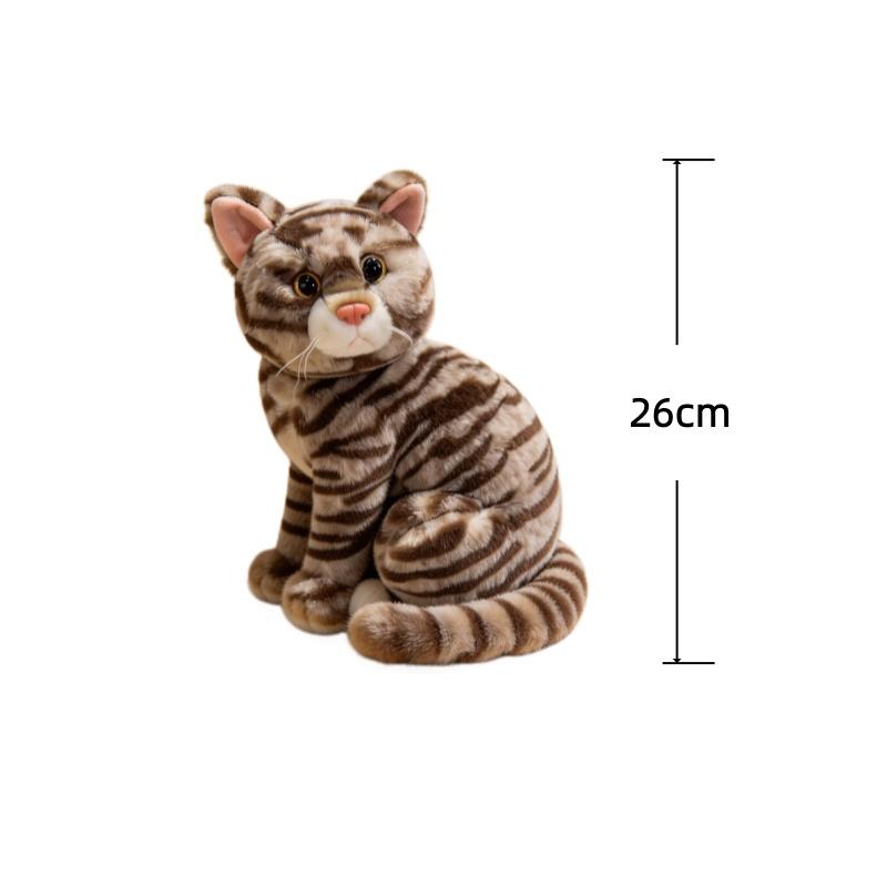 26cm Schattige Zittende Houding Scheve Kop Kat Pluche Speelgoed Gesimuleerde Kat Knuffelpop Simulat Kamer Decor Speelgoed Ed Dier Verjaardagscadeau