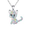 Women Fashion Pet Pendant Alloy Color Matching Color Matching Cat Necklace Jewelry