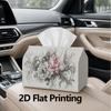 1pc, 2d Flat Printing, Tissue Box Floral Pattern Paper Towel Rack Pattern Printed Tissue Box, Suitable for Kitchen, Living Room, Bedroom, and Car, Fas
