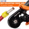 Hylseklemverktøy Selvjusterende sekskantet ledningskrimpetang for AWG23-7(0.25-10mm²) Skralle Ledningskrimpeverktøy YE 10-6