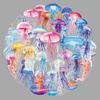 50 Jellyfish Marine Life Stickers for Luggage, Water Cups & Storage Boxes - Fun & Transparent Designs