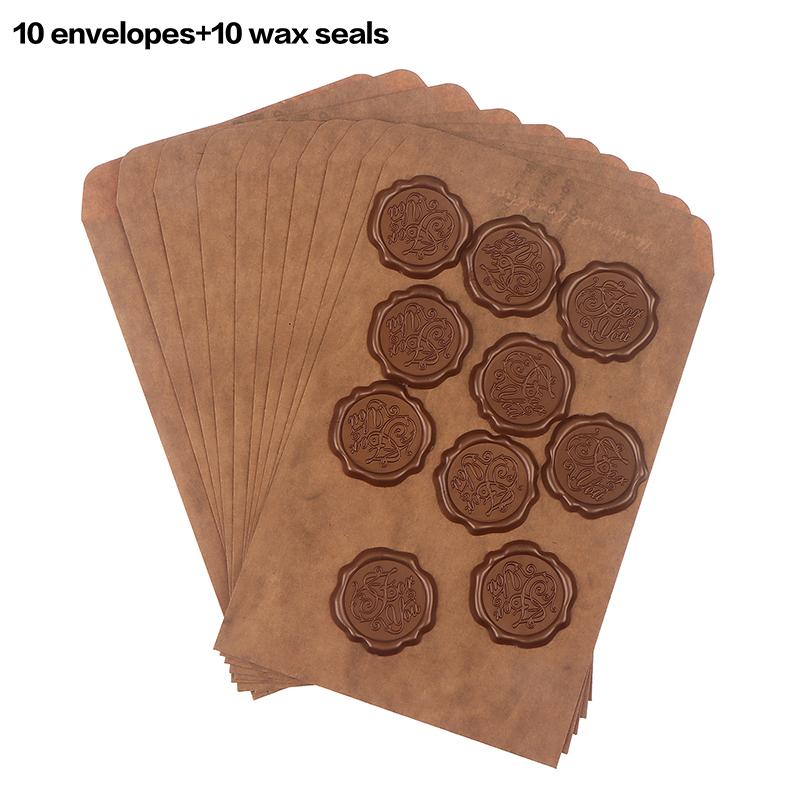 

10Pcs Vintage Kraft Paper Envelopes For Wedding Invitations, Party Cards, Stationery Multifunctional Retro Style Envelopes as the picture