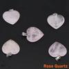 10PC/Set Love Heart Shaped Pendant Natural Stone Rose Quartz Crystal Turquoise Tiger Eye Aventurine Jewelry Making Necklace 20mm