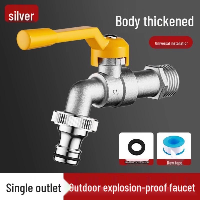 All-Copper Dual Outlet Outdoor Antifreeze Faucet with Lock for Garden and Washing Machine