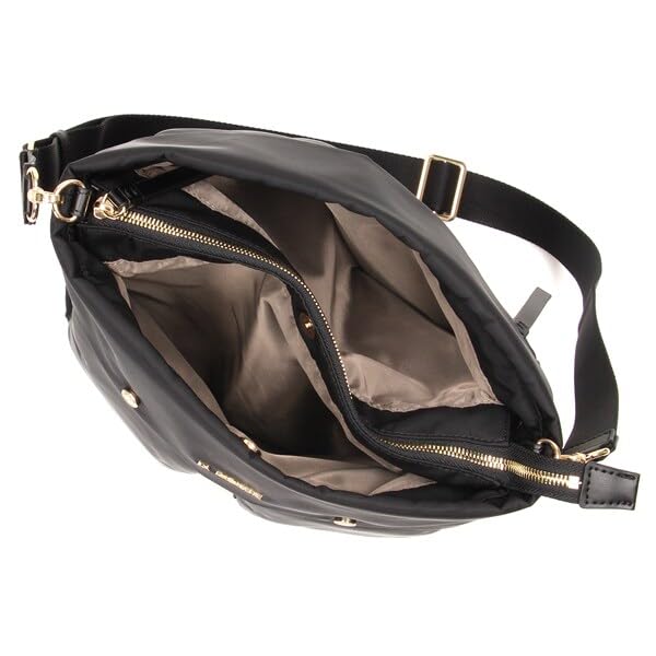 Shoulder Bag with Double Front Big Shoulder Black [Lava Gerry] Pockets, 2-Way Bag, (10)