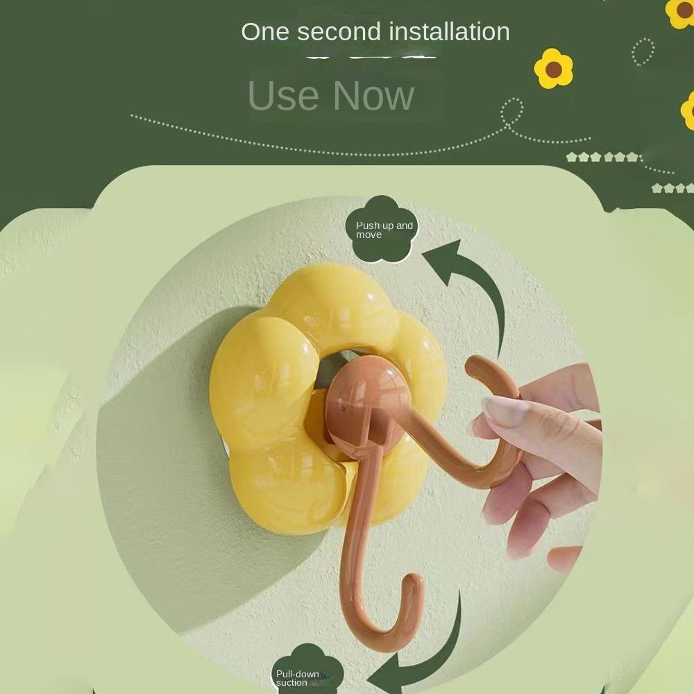 Removable Suction Cup Hooks Flower Shape Self-adhesive Suction Cup Hanger Multifunctional Wall Mounted