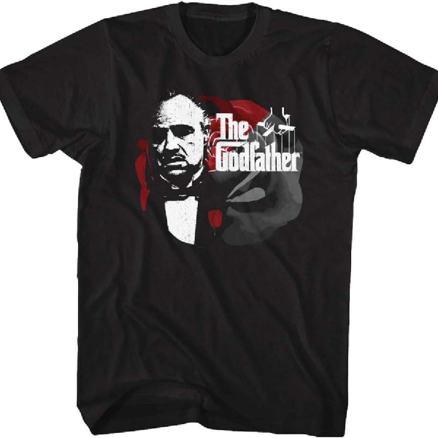 

Американская классика Крестный отец 70-х Фильм Взрослая футболка с коротким рукавом Графическая футболка с Марлоном Брандо XXXXXL чёрный