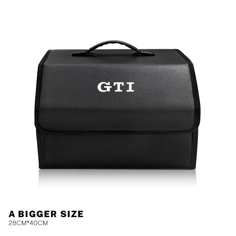 Car Trunk Storage Box Leather Sundries Organizer Travel Bag For VW R Line GTI Polo Golf Passat CC Tiguan Arteon Touareg Scirocco
