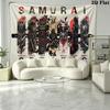 Samurai Wall Tapestry Aesthetic Wall Hanging Printed Fabric Blanket Decorative Tapestries for Bedroom Living Room Home Decor