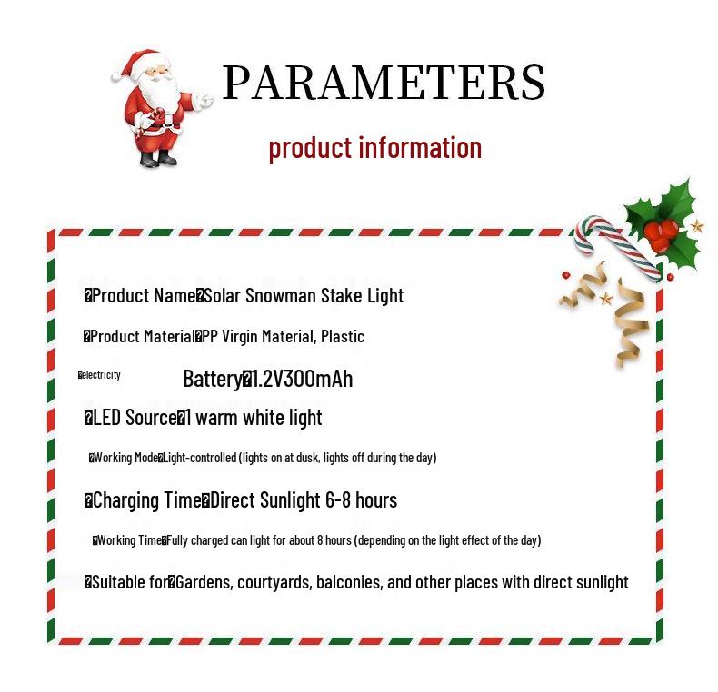 Wasserdichte Schneemann Solar Weihnachts Lichterketten zur Garten- und Rasendekoration