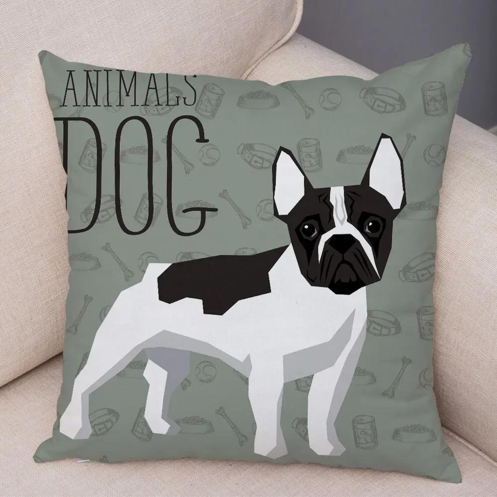 Home Sofa Pillowcase Color Dalmatian Schnauzer Decorative Cushion Cover Cartoon Dog Pet