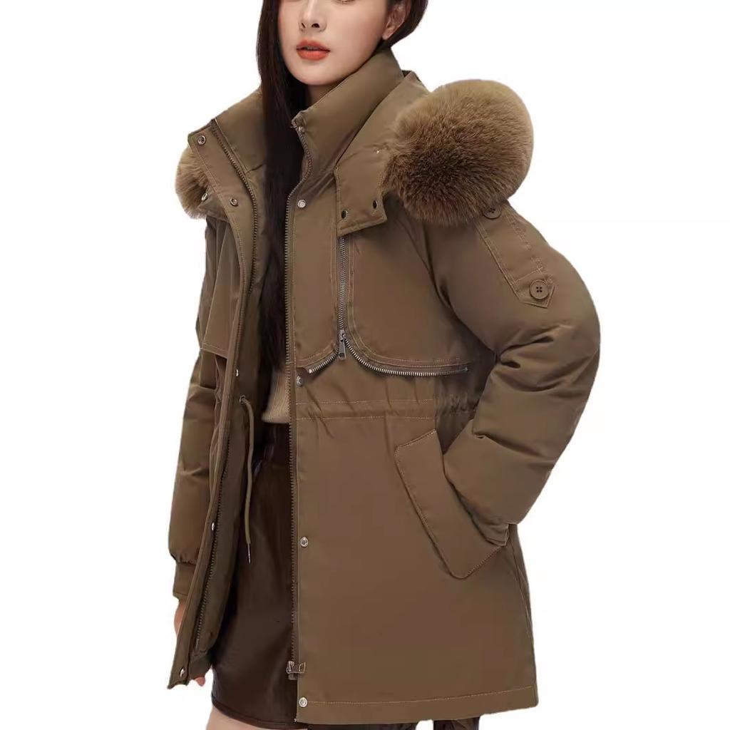 Fashion Big Fur Collar Down Cotton-padded Clothes Women's Short Winter Clothes New Small Tooling Thickened Pie Overcome Cotton-padded Jacket