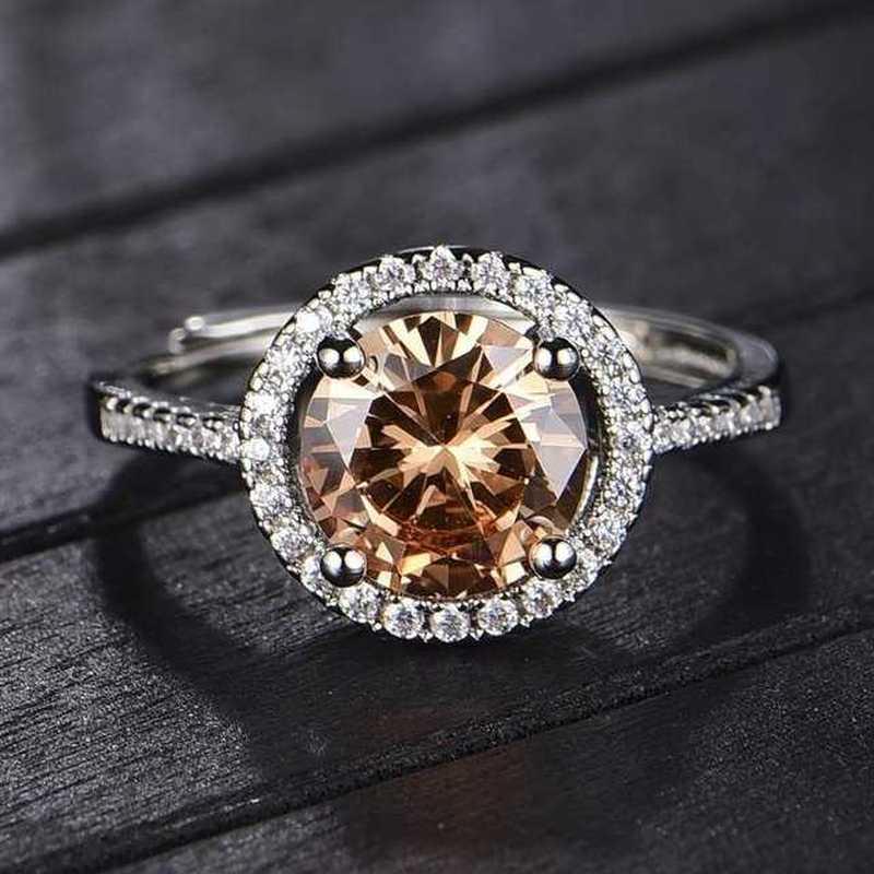 Sace Gems Inel clasic din zircon din aliaj de cupru Bijuterii pentru doamne Cadou de petrecere de promisiune de nuntă Deschis