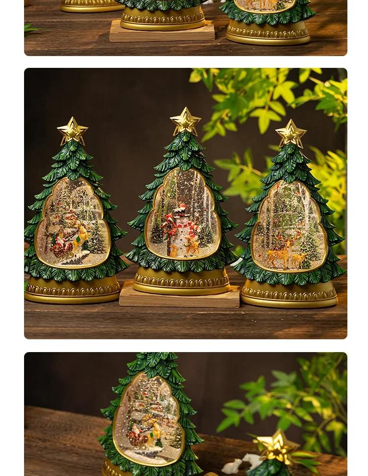 Bożonarodzeniowa żywiczna pozytywka kula kryształowa prezenty świąteczne zabawka ozdoby rękodzieło pozytywka prezenty dla dzieci