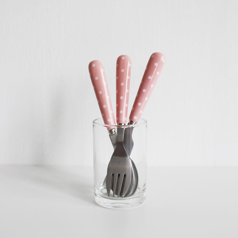 Retro Mönster Dessertbestick / Rosa Prickar
