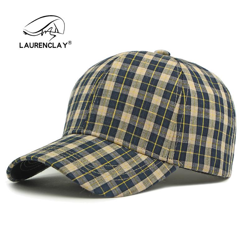 Hat Men's Ladies Spring and Summer Retro Plaid Cap Outdoor Sunscreen Shade Simple Hard Top Plaid Baseball Cap