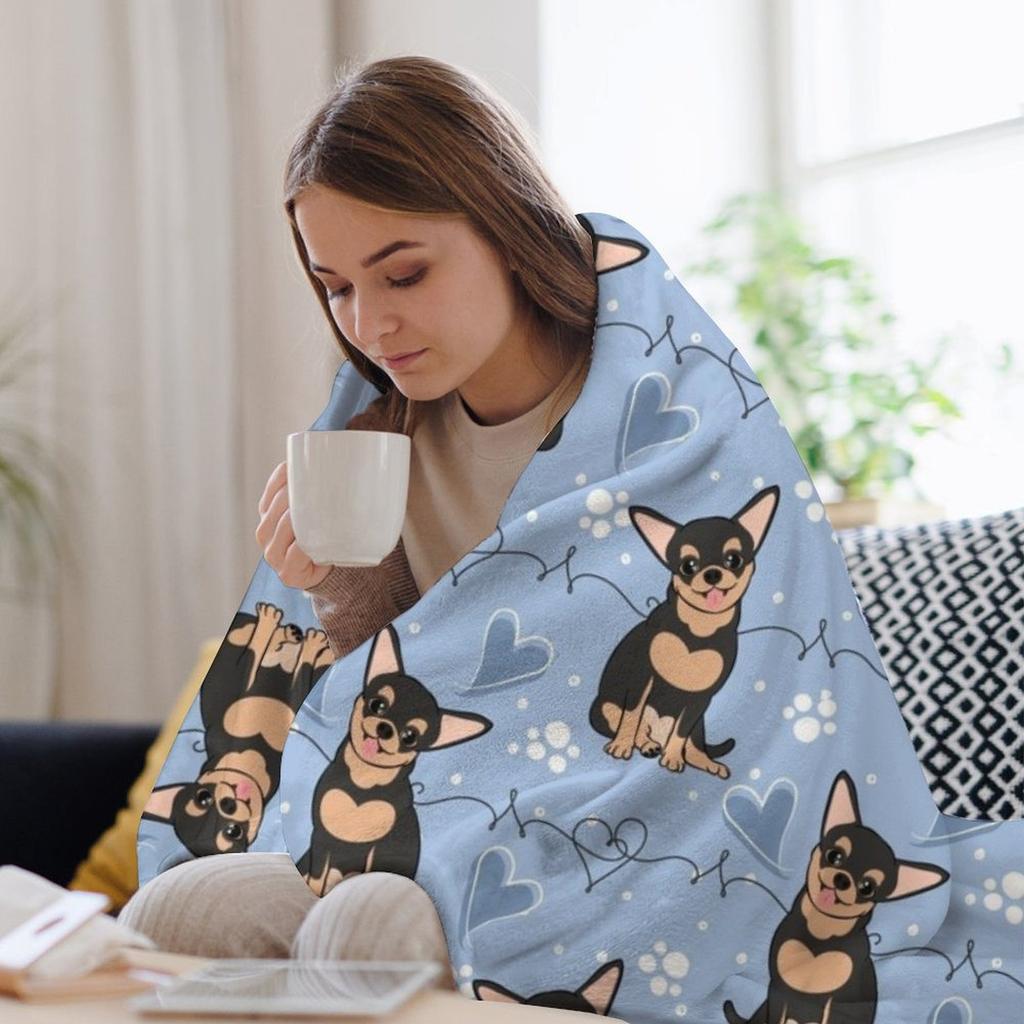 LOVE Black Tan Chihuahua Throw Blanket Blankets Ands Large Blankets and Throws Blankets For Baby