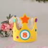Yellow Felt Crown Birthday Hat Happy 1st-9th Birthday Party Decoration Kids Girl Boy 0-9 Year Old Birthday Party Hat Spplies