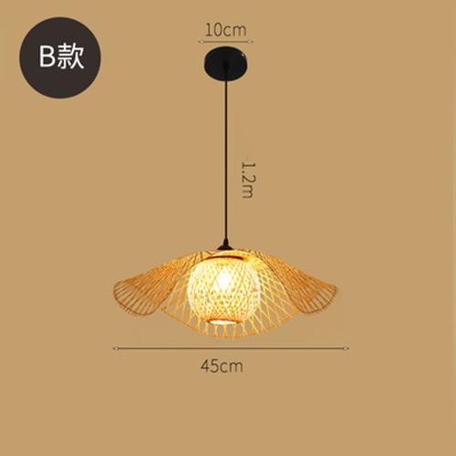 Bamboo Chandelier Teahouse Rattan Lamp Handmade Cafe Bar Garden Dining Room Bedroom Bamboo Wicker Rattan Lighting Fixture