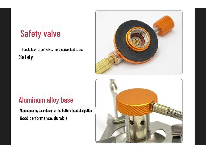 Portable Outdoor Camping Gas Stove Head: Split Design for Self-Driving, Fishing, and Picnic Cooking
