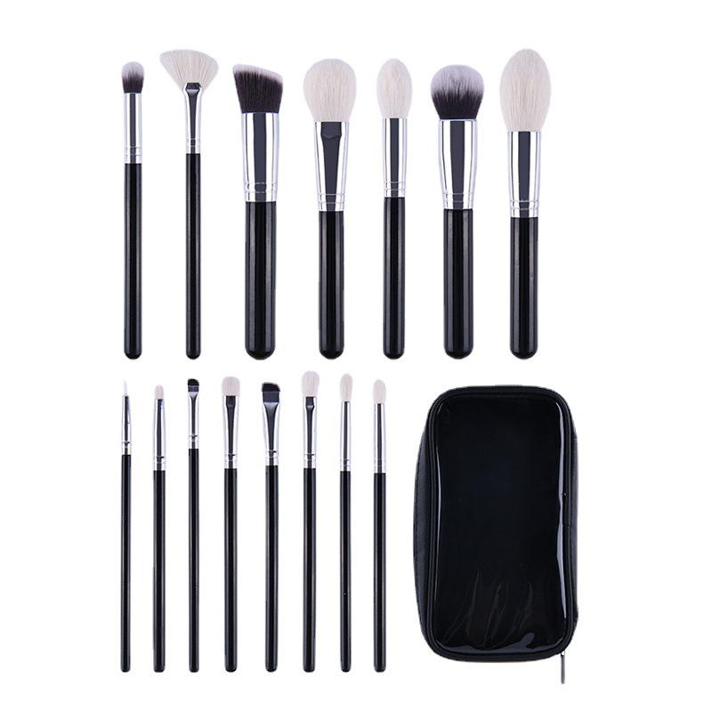 Cangzhou 15-Piece Professional Makeup Brush Set - Anmei Wool Eyeshadow & Powder Brushes