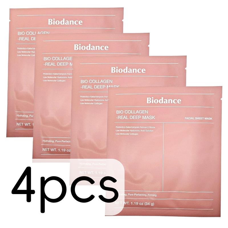 

Biodance Real Deep Mask - 4pcs Collagen Cera-nol Sea Kelp Vita Niacinamide Caviar Peptide Hydrogel Mask Bio Collagen Real Deep Mask 4pcs