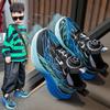 Kids Rotating Buckle Breathable Mesh Gradient Print Lightweight Running Sneakers