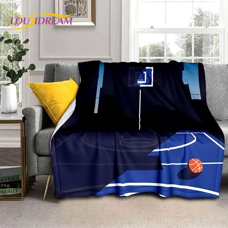 Latest Basketball Court Frame Soft Flannel Blanket for Beds Bedroom Sofa Picnic,Throw Blanket for Cover Outdoor Leisure Nap Gift