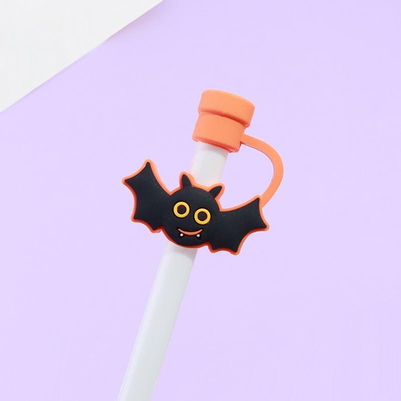 1PC New Pumpkin Ghost Silicone Straw Covers Cap for Cup Halloween Spider Skull Drinking Dust Cap Straw Toppers Protector Cap
