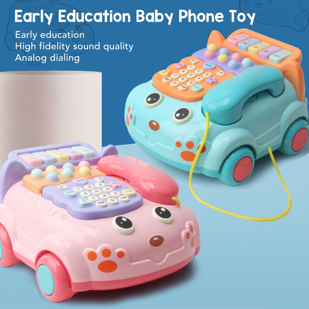 Baby Phone Toy with Music, Lights, Bilingual Educational Fun In Pink 200x190x115mm