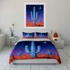 Blue cacti with stars. Bedding sets Duvet cover sets Duvet covers Pillowcases(1 * Duvet Cover 2 * Pillowcases without duvet insert)