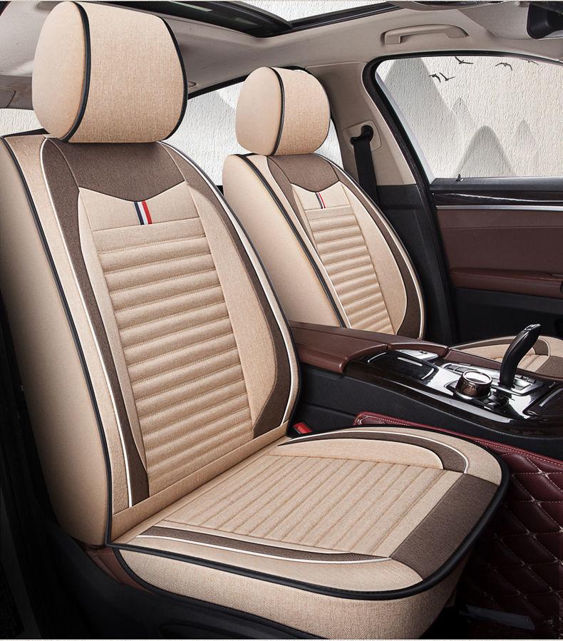 Car Seat Cover Linen Special Seat Cover Four Seasons Universal Seat Cushion Full Envelope Fabric Seat Cover Cushion