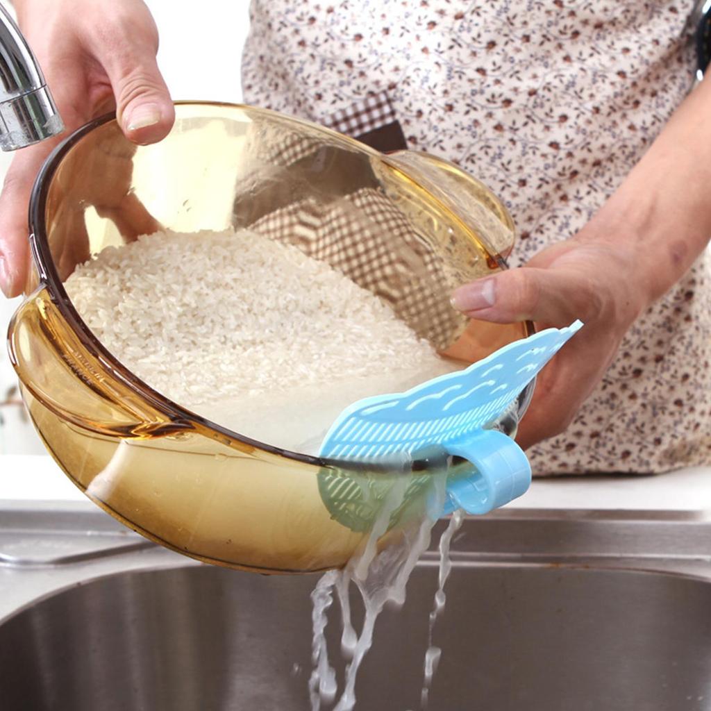 Clip-On Smile Colander Portable Pot Strainer Multifunctional Kitchen Tool for Pasta Rice Vegetables Meat Noodle Washing Drainer
