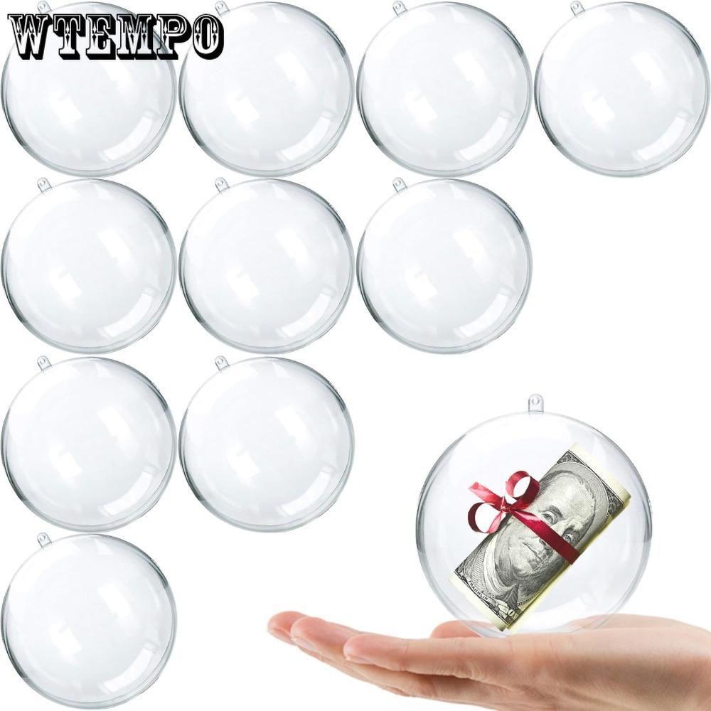 20pcs Clear Plastic Fillable Ornaments for Crafts Christmas Ornaments Balls Clear Acrylic DIY Ornaments Christmas Tree Hanging Christmas Decorations