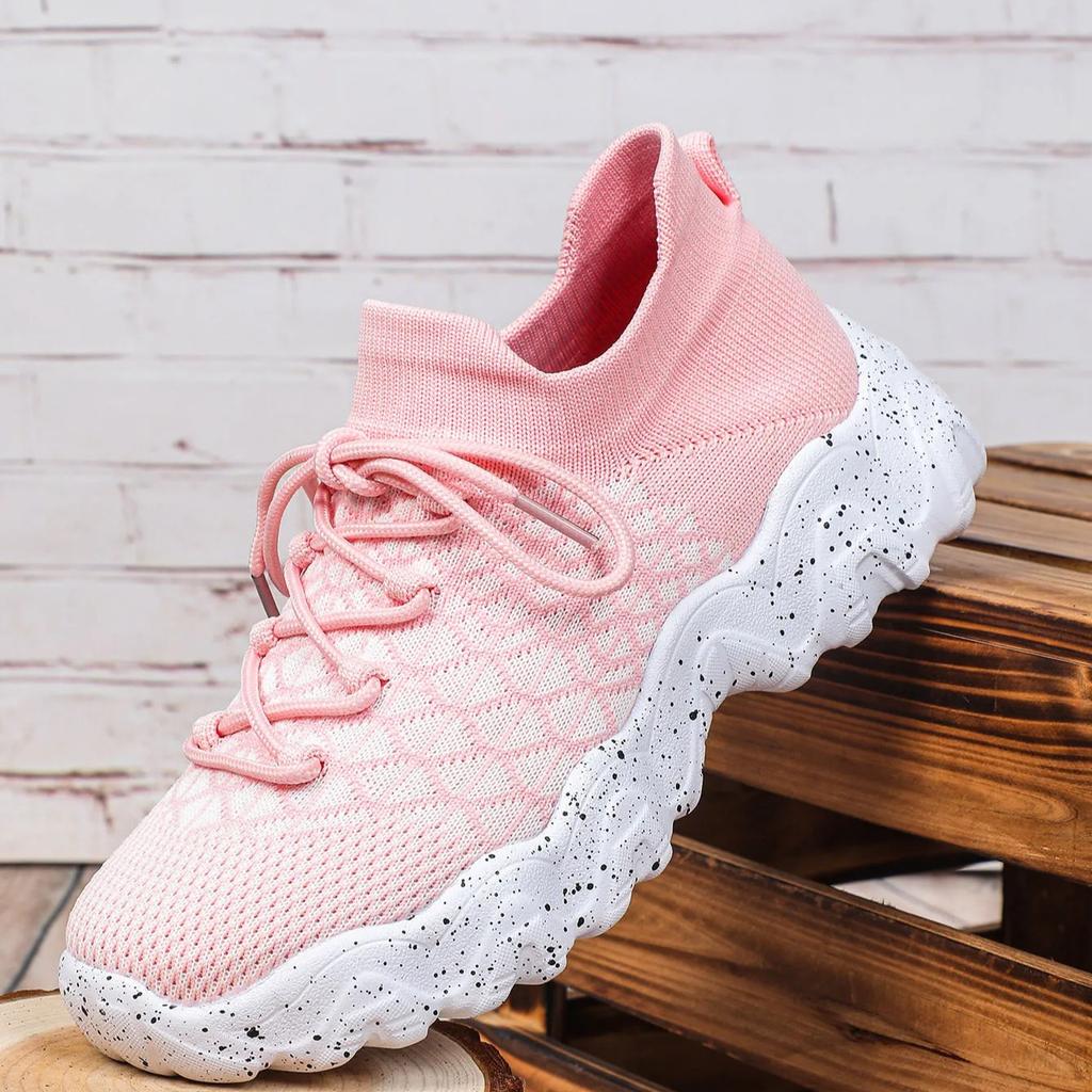 Lightweight Socks Shoes Women Men Breathable Knitted Casual Sneakers Slip-on Soft Sole Platform Footwear for Running Gym Fitness